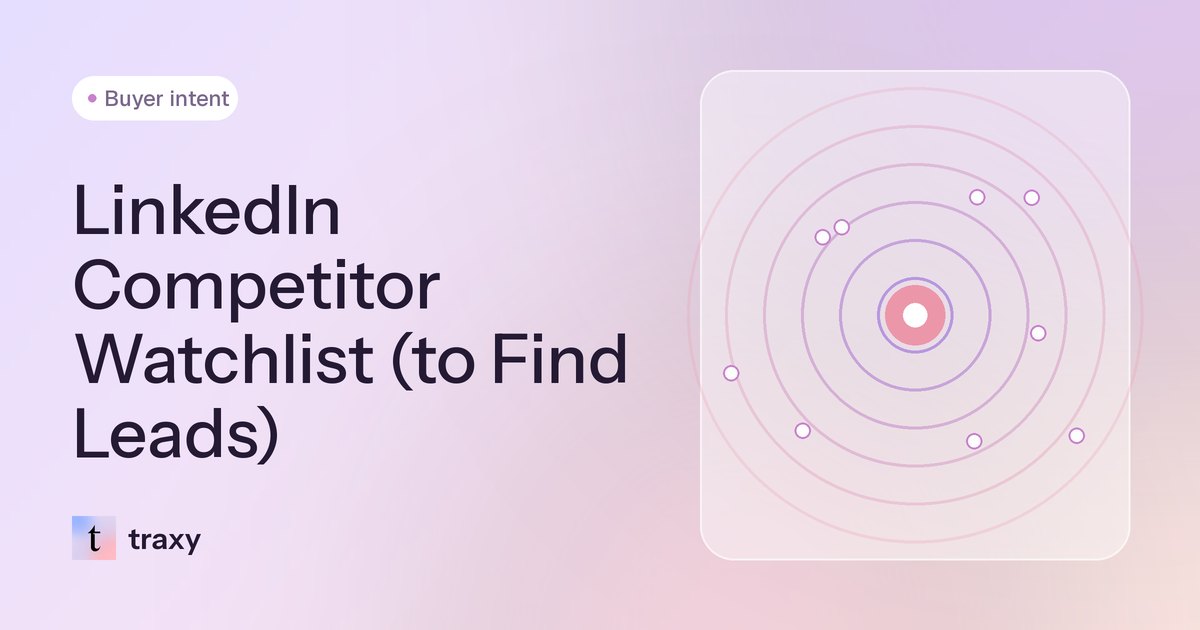Build a LinkedIn Competitor Watchlist (to Find Leads): Step by Step — traxy blog